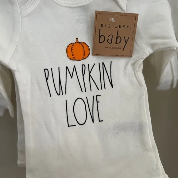 Rae Dunn Baby Bodysuit SET 3 - Pumpkin Love/Hello Fall/Thankful Blessed designs - Picture 4 of 7